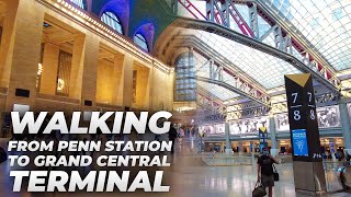 Walking NYC  Penn Station to Times Square amp Grand Central Terminal July 2021 [upl. by Nolyad648]