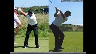 Jon Rahm golf swing  Long Iron faceon amp downtheline July 2017 [upl. by Ivetts]