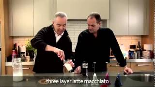 aerolatte  milk frother makes three layer caffè latte macchiato [upl. by Teferi]