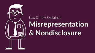 Misrepresentation and Nondisclosure  Contracts  Defenses amp Excuses [upl. by Leumhs]