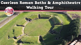 CAERLEON ROMAN BATHS amp AMPHITHEATRE WALES  Walking Tour  Pinned on Places [upl. by Erait]