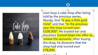 How to apply misrepresentation Liam cupcake scenario [upl. by Chubb]