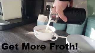 How to Get More Froth from Your Nespresso Coffee Aeroccino  Nespresso tips and help [upl. by Brasca]